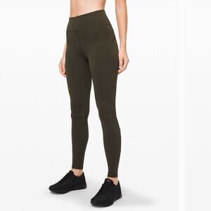 Lululemon In Movement High Rise Tight 28” size 4 dark olive